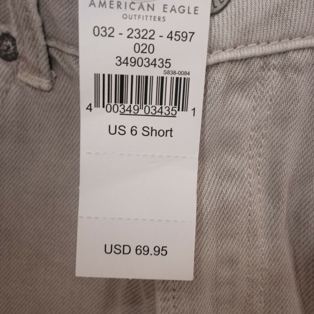 NEW American Eagle High Rise Mom Jeans Ripped Distressed Gray 6 Short - Picture 4 of 12